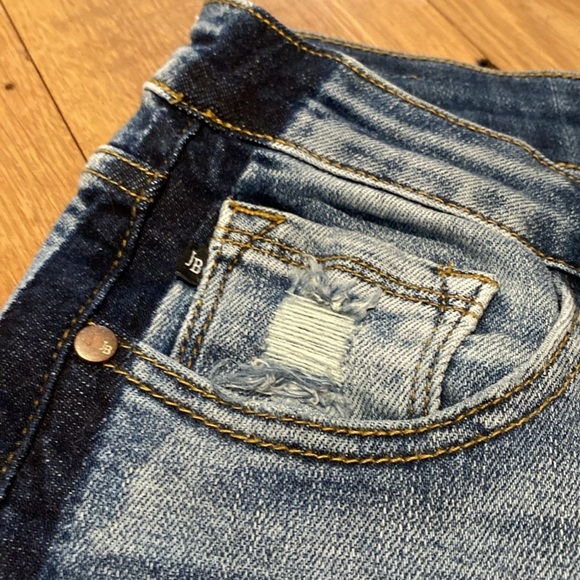 Judy Blue High Rise  Raw Hem Tuxedo Stripe Blue Jeans Size 28 - Picture 3 of 13